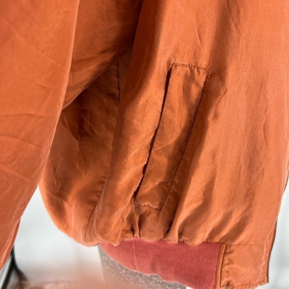 Corsini vintage silk boho rust orange bomber jacket L - Picture 13 of 17